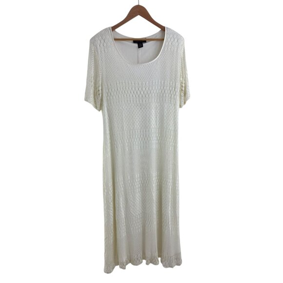 Ivory Creme Lace Maxi Dress Long Gown Size 18/20 Plus Wedding Mother Bride Groom - Picture 9 of 9